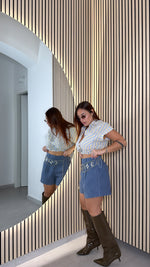 Shorts effetto Denim