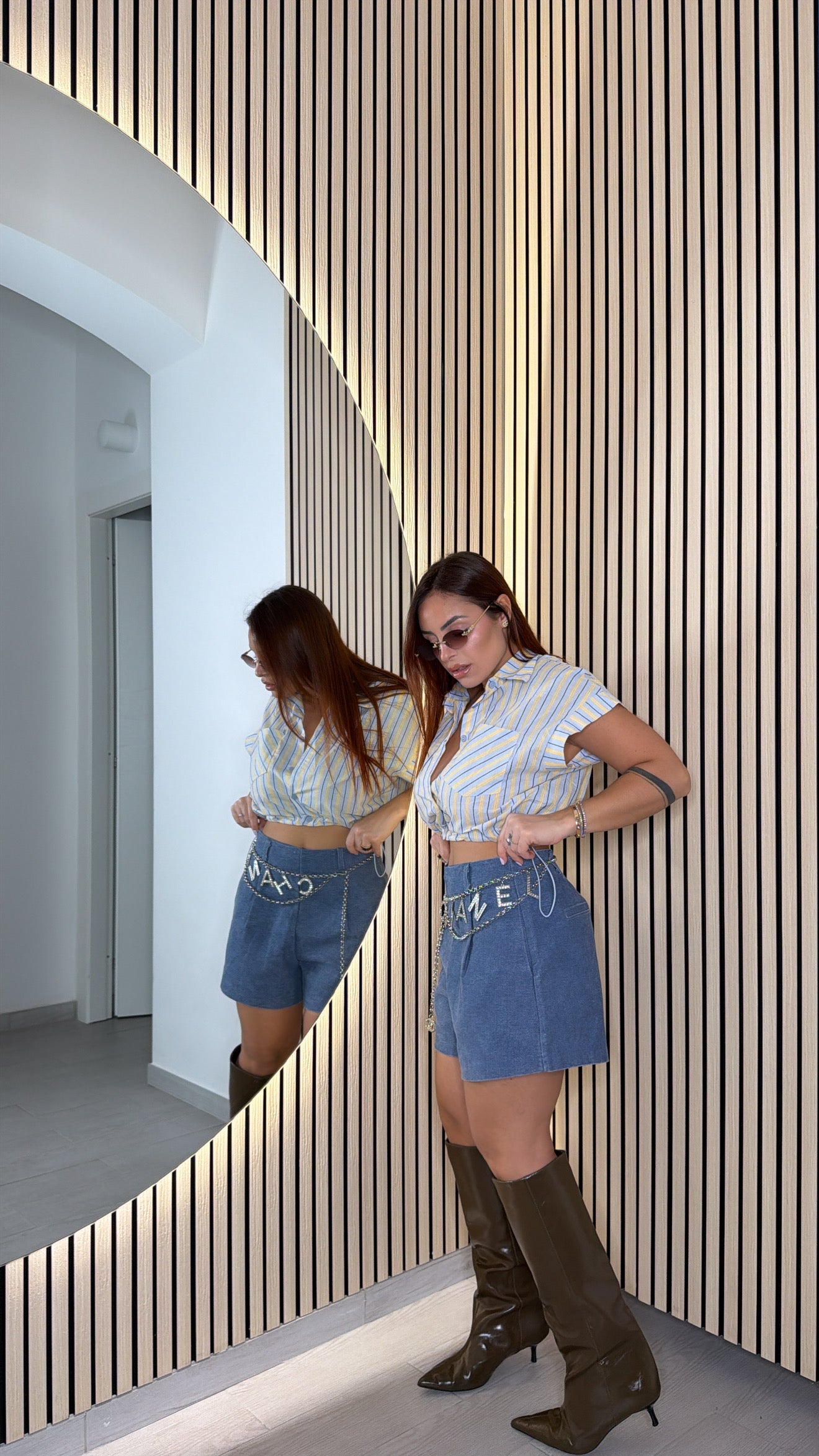 Shorts effetto Denim