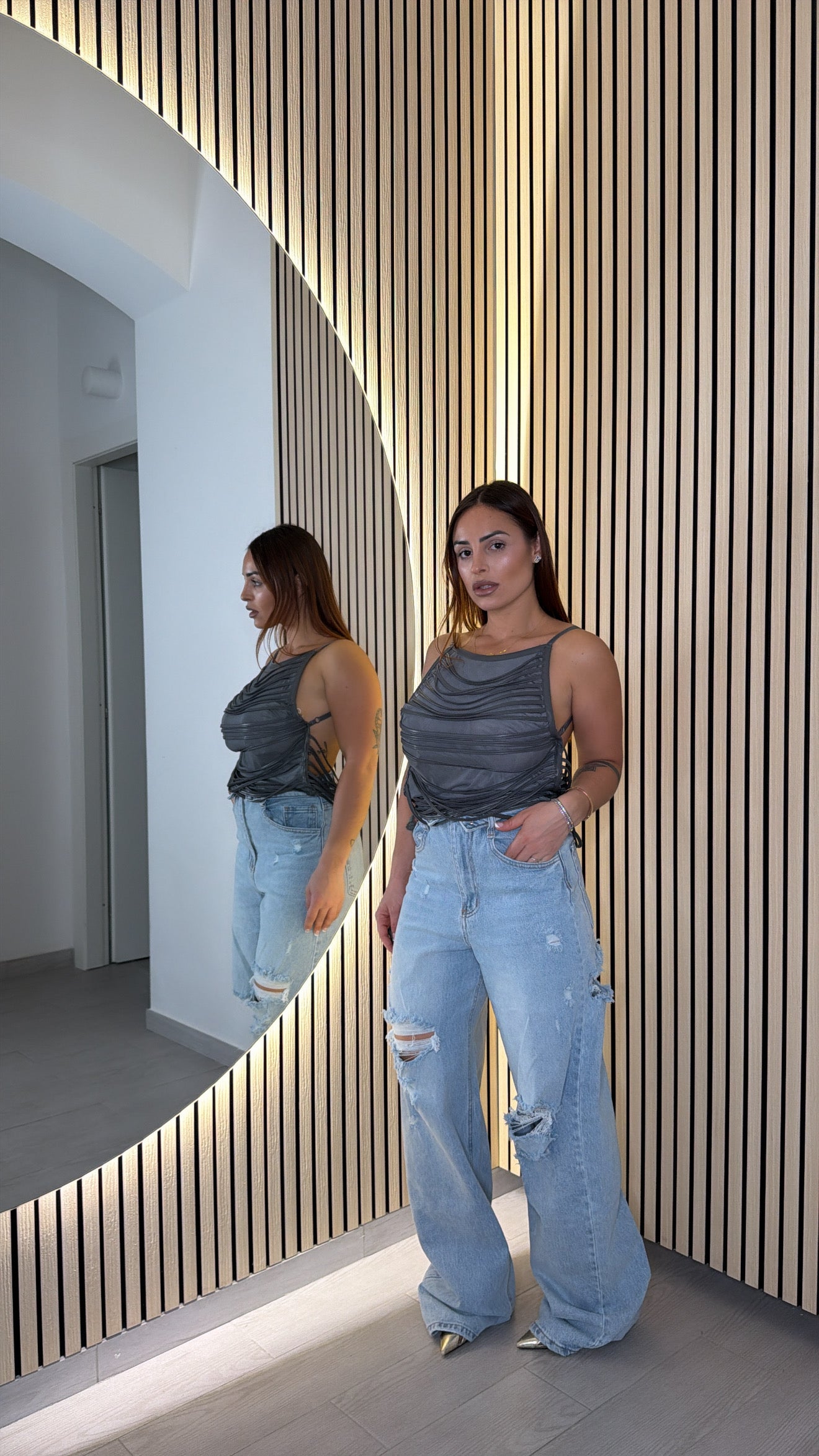 Denim Risvolto Strappi