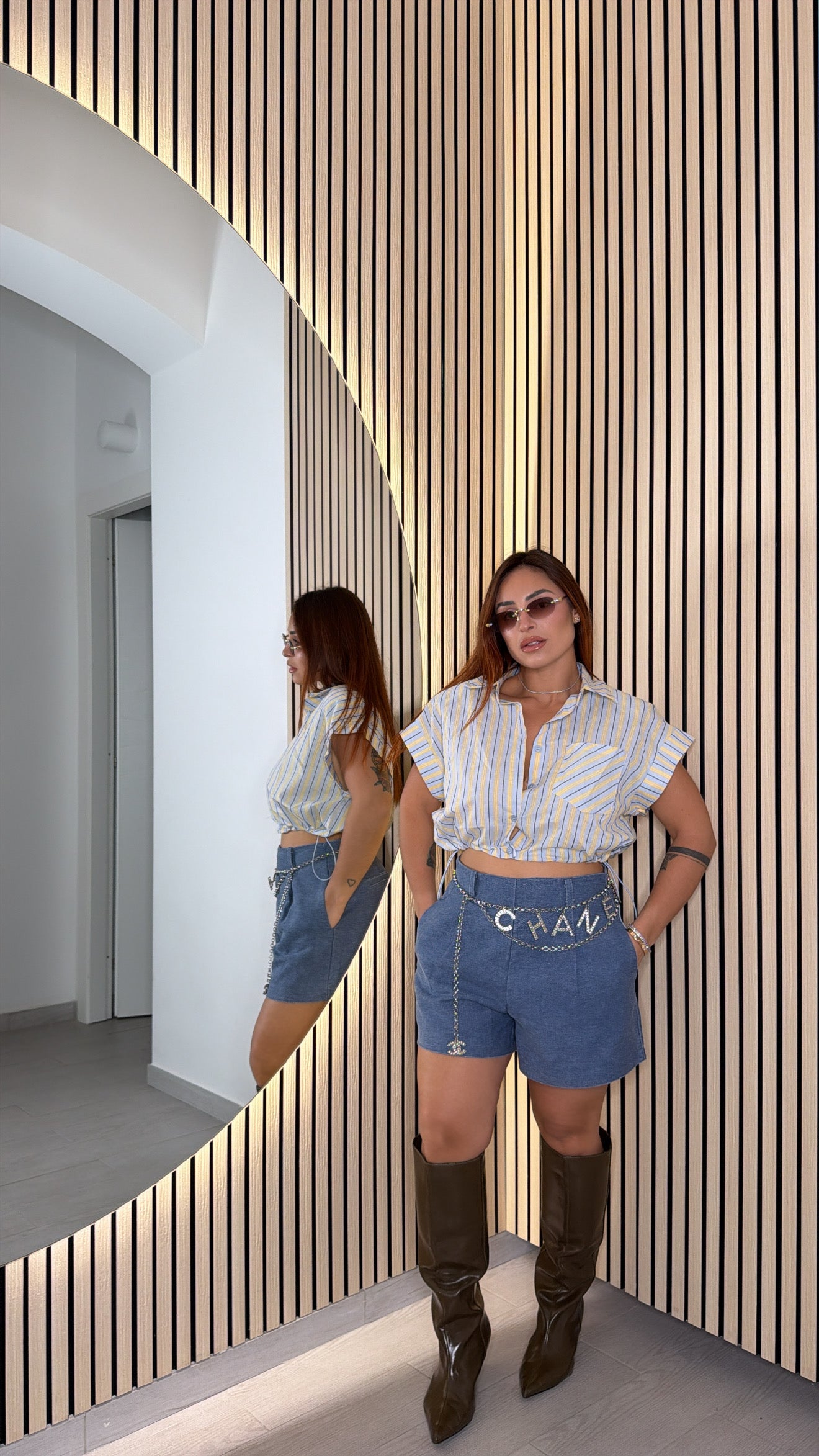 Shorts effetto Denim