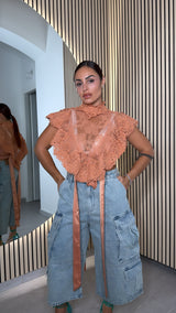 Camicia pizzo Crop