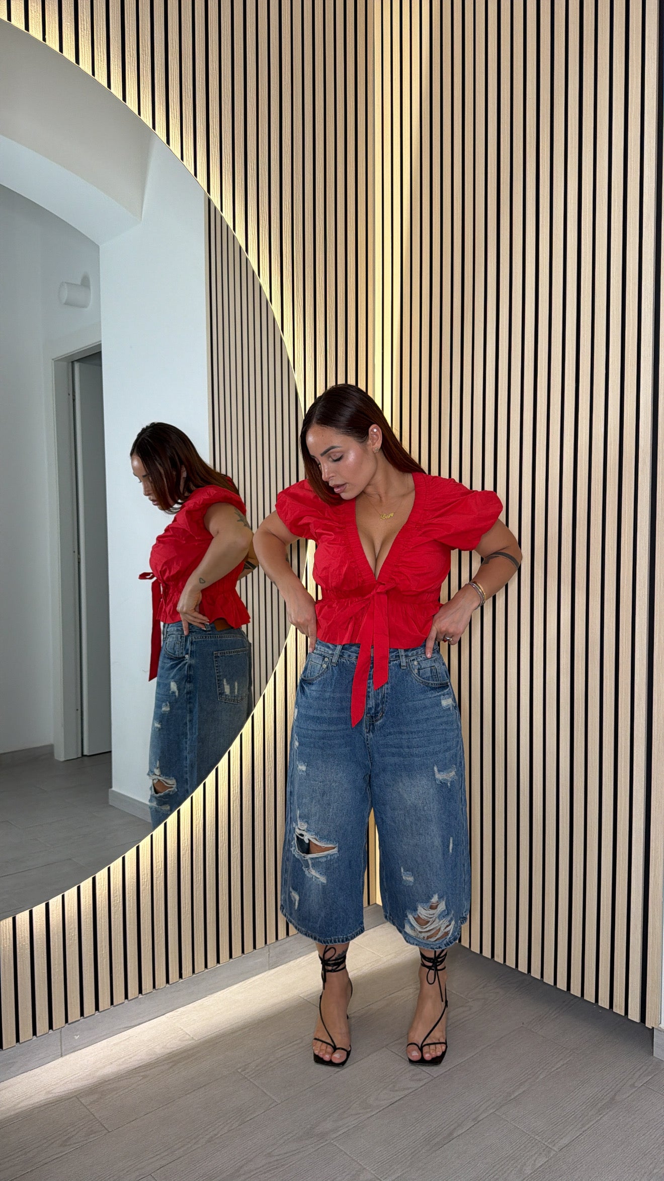 Bermuda Denim strappi