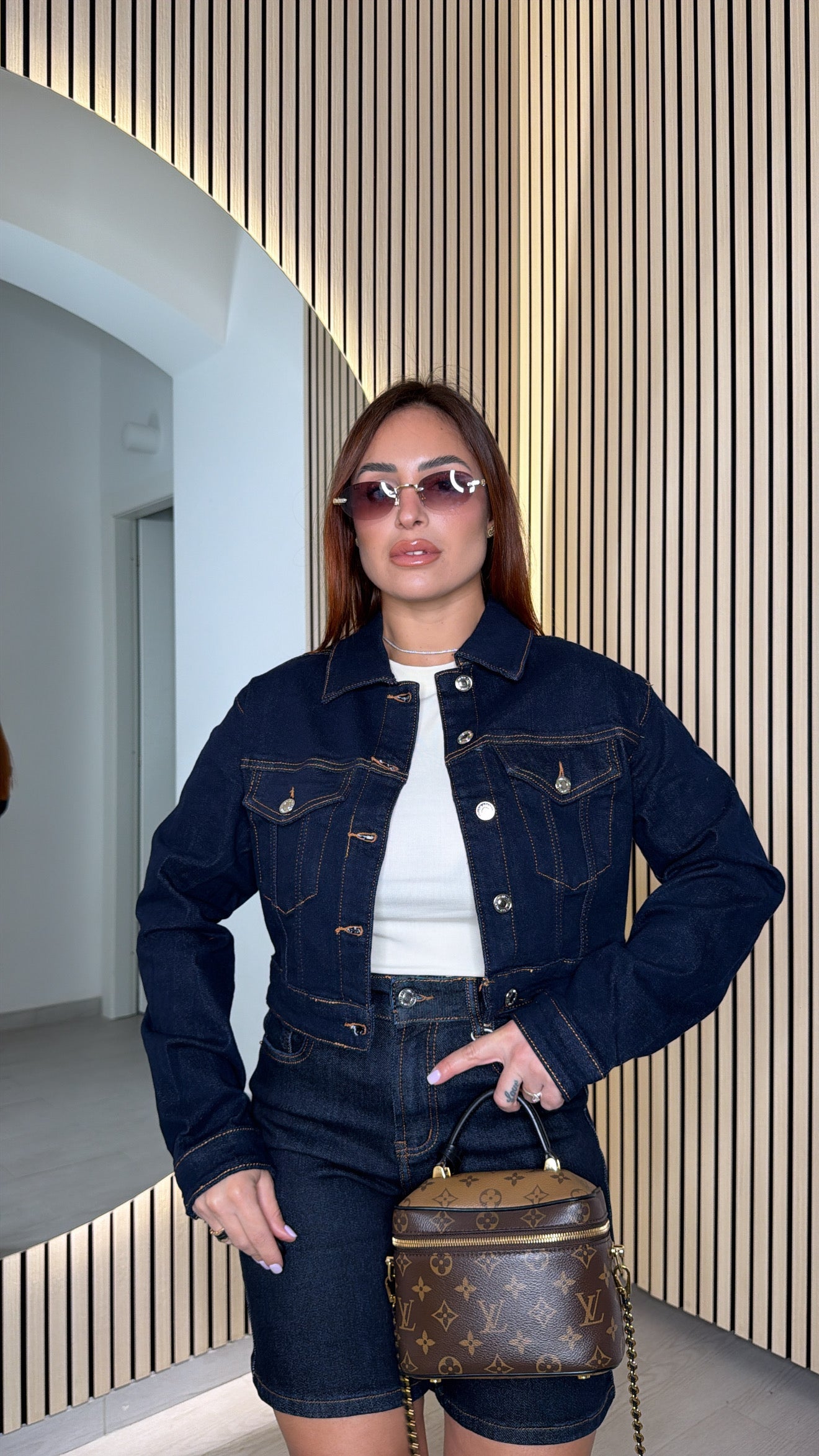 Giacca denim Crop