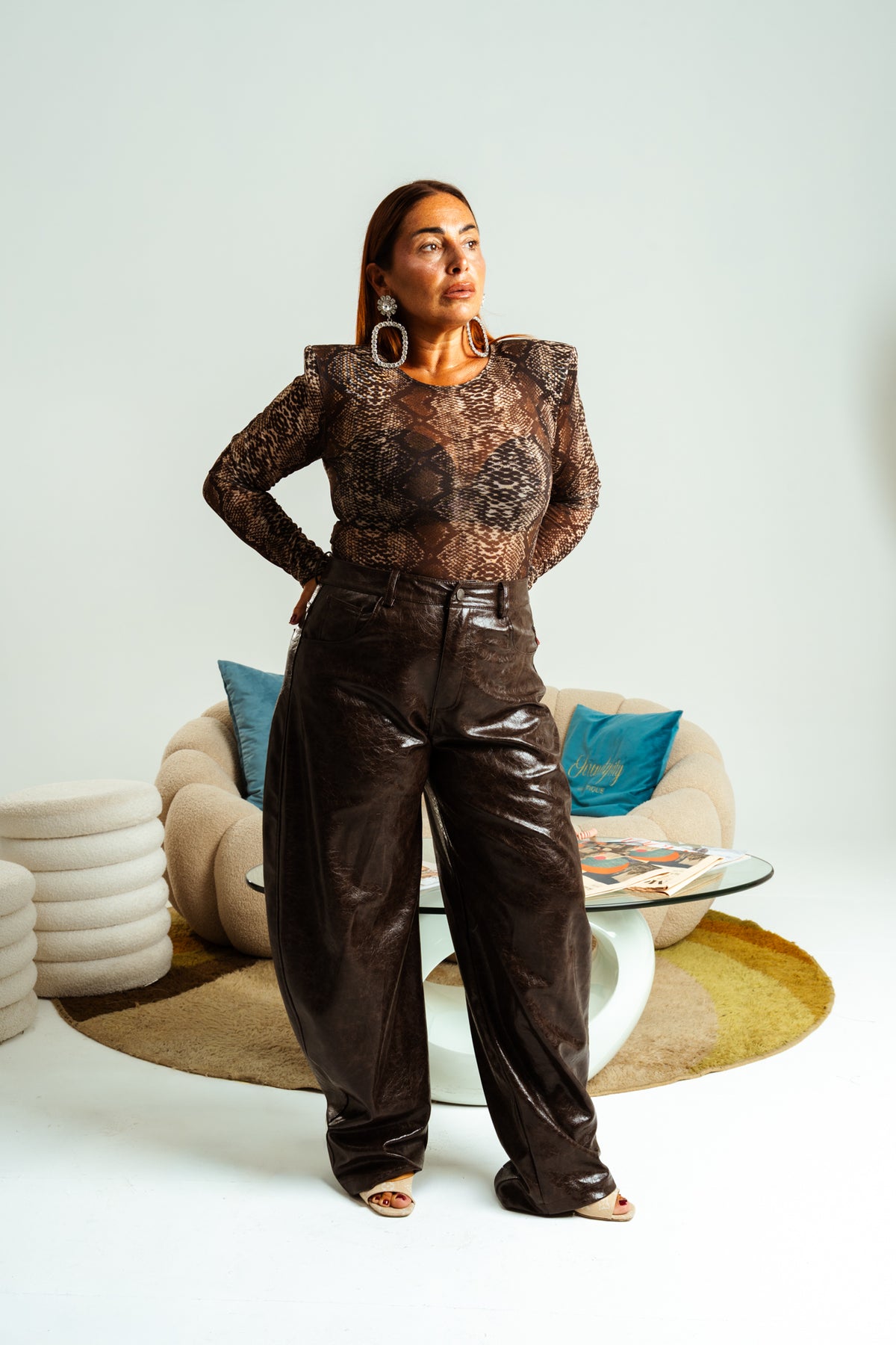 pantalone pitone eco marrone